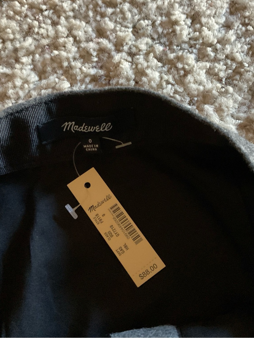 Madewell Studio Zip A-line Charcoal Gray Zip-Front Mini Skirt NWT - Picture 8 of 9